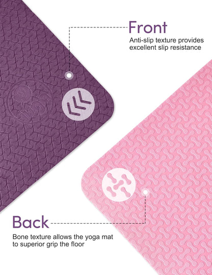 IUGA Yoga Mat Thick Non Slip Anti-tear Pilates Mat Eco Friendly Hot Yoga Mats for Workout & Exercise(72"x 24"x 6mm)