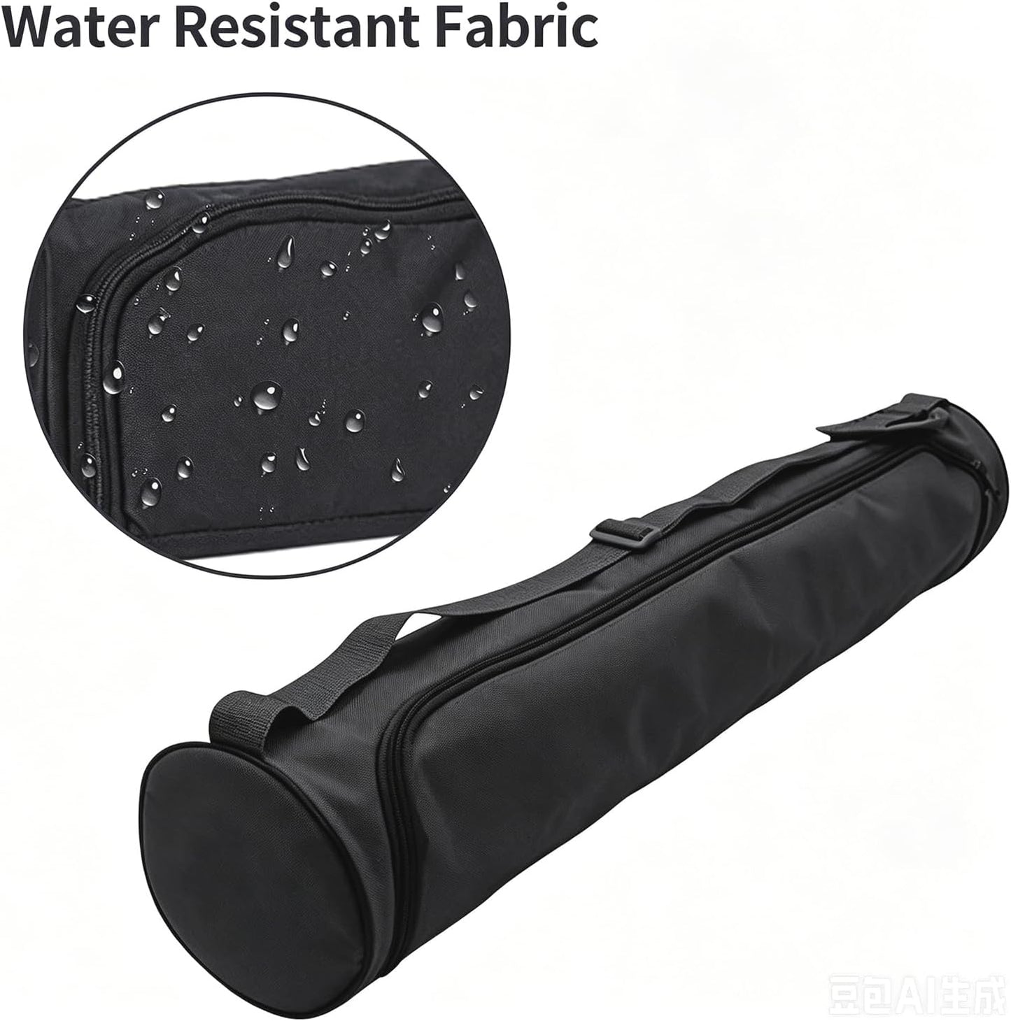 Yoga Mat Bag, Full Zip Exercise Yoga Mat Carrier Bag with Adjustable Strap, Waterproof Yoga Mat Carry Bag Strap for Most Yoga Mats to Gym Class Beach Park Travel for Women & Men (Black)