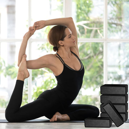 20 Pcs EVA Yoga Blocks Bulk, Non Slip Exercise Brick, Black | Foam Yoga Prop for Pilates Stretching Meditation, Supportive Lightweight Bricks, Women Men Beginners, 20 Pack