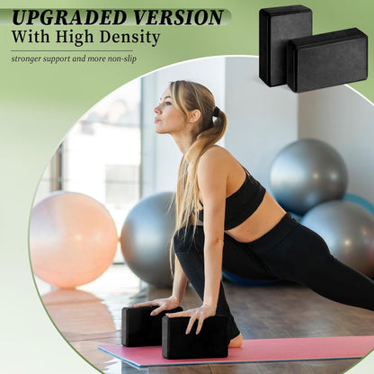 20 Pcs EVA Yoga Blocks Bulk, Non Slip Exercise Brick, Black | Foam Yoga Prop for Pilates Stretching Meditation, Supportive Lightweight Bricks, Women Men Beginners, 20 Pack