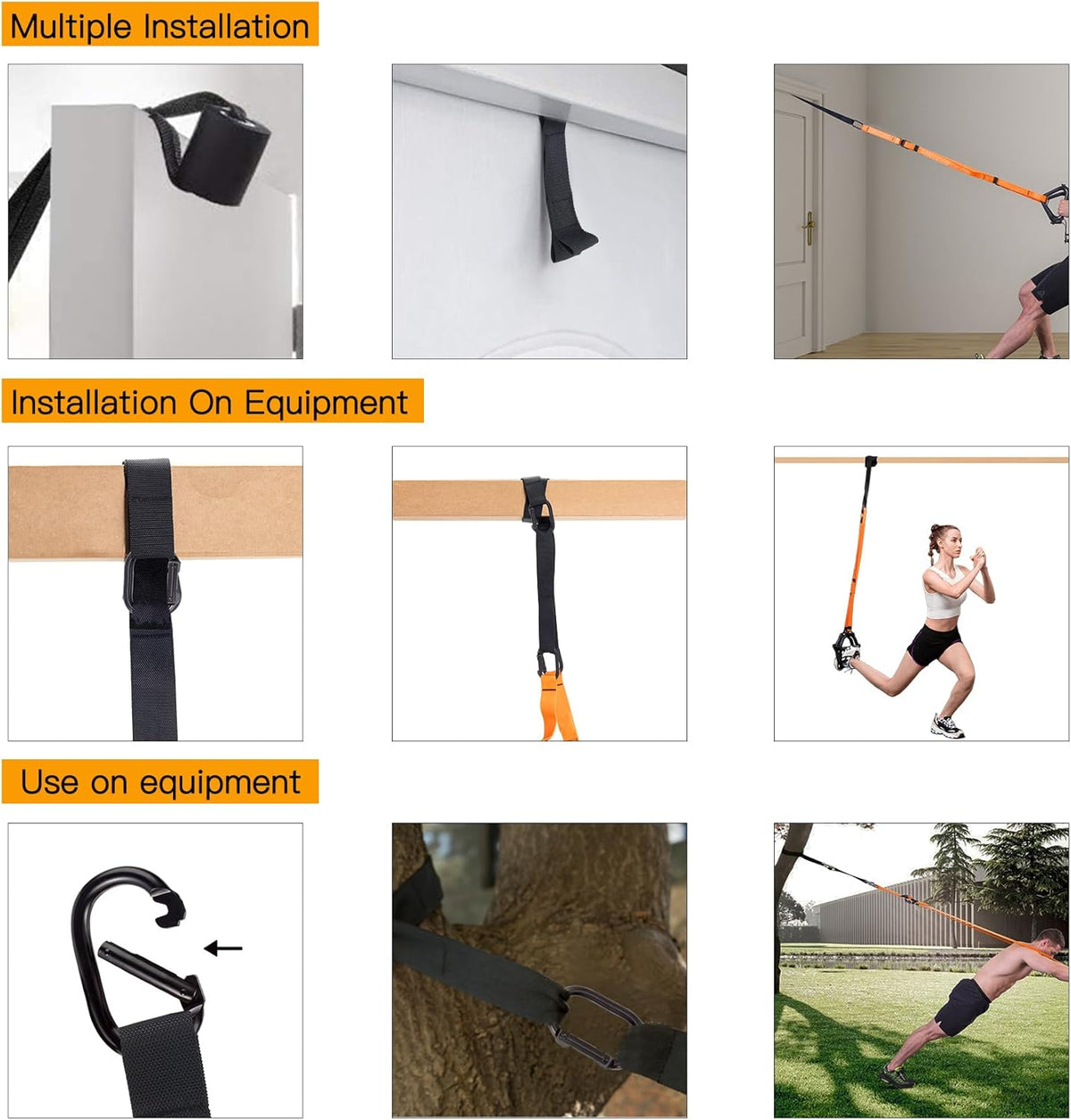 Bodyweight Resistance Training Straps,Training straps Complete Home Gym Fitness Trainer kit for Full-Body Workout Easy Setup Gym Home Outdoors