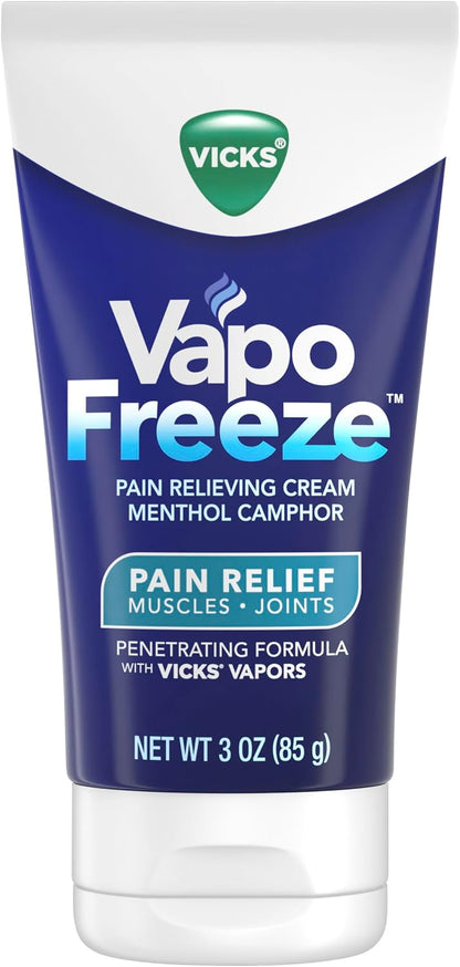 VapoFreeze Topical Pain Cream 3.0oz, Maximum Strength Menthol+ for Muscle Pain Relief, Joint Pain Relief, Knee Pain Relief, Back Pain Relief, Cream for Pain Relief, Topical Pain Relief