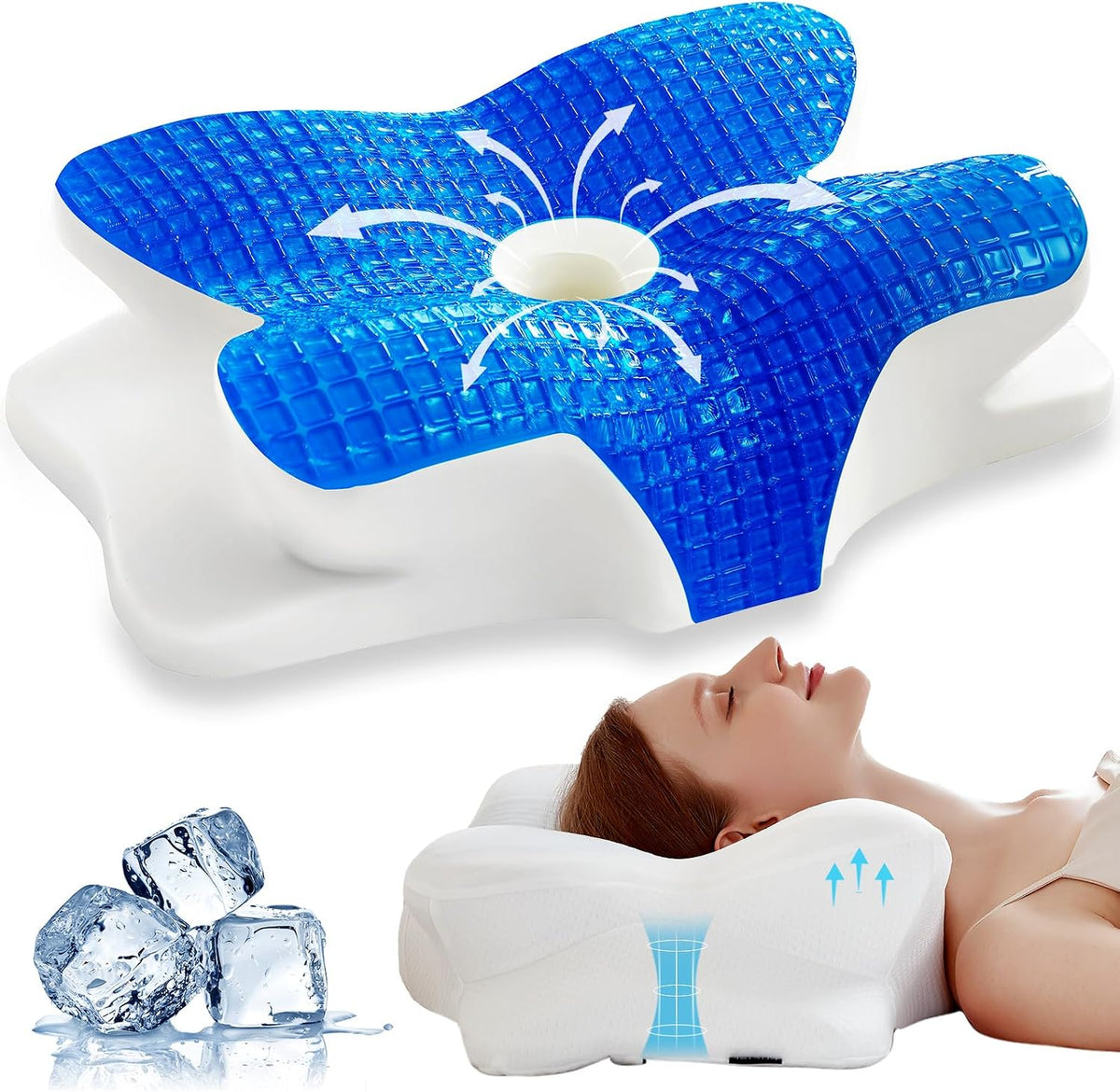Cooling Gel Pillows for Neck and Shoulder,Cervical Pillow Cozy Sleeping