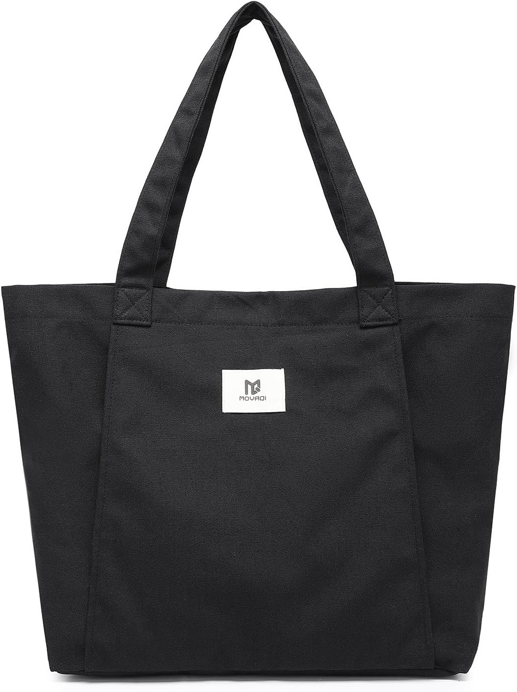 Moyaqi Canvas Tote Bag with Yoga Mat Carrier Pocket Carryall Shoulder Bag for Office, Workout, Pilates, Travel, Beach and Gym