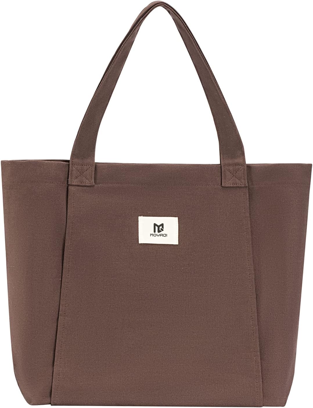 Moyaqi Canvas Tote Bag with Yoga Mat Carrier Pocket Carryall Shoulder Bag for Office, Workout, Pilates, Travel, Beach and Gym