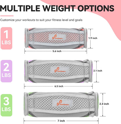 Hand Weights for Women, Walking Weights Set 6pcs (1lb, 2lb, 3lb Each) Soft Dumbbells with Hand Strap for Home Workout, Running, Physical Therapy, Aerobics