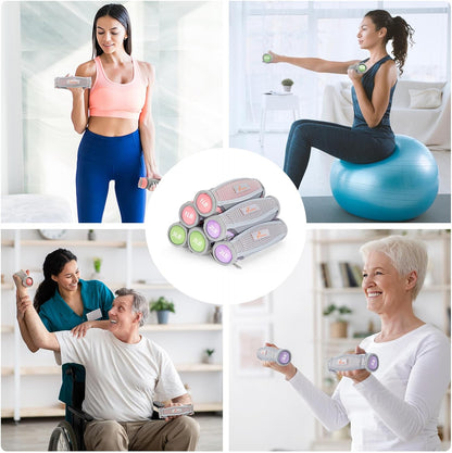 Hand Weights for Women, Walking Weights Set 6pcs (1lb, 2lb, 3lb Each) Soft Dumbbells with Hand Strap for Home Workout, Running, Physical Therapy, Aerobics