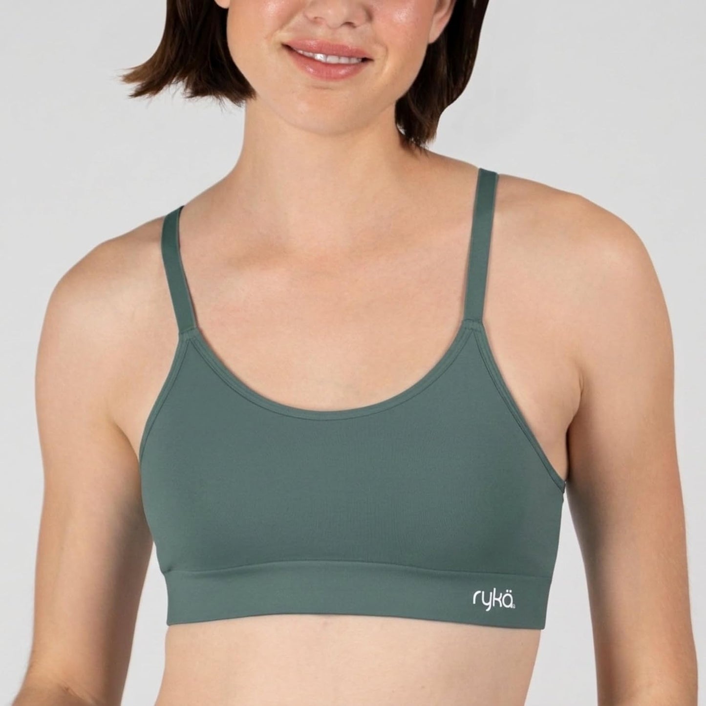 Ryka Women's Katharina Seamless Yoga Racerback Sports Bra, Sostén Deportivo, Removable Pads, 3 Pack