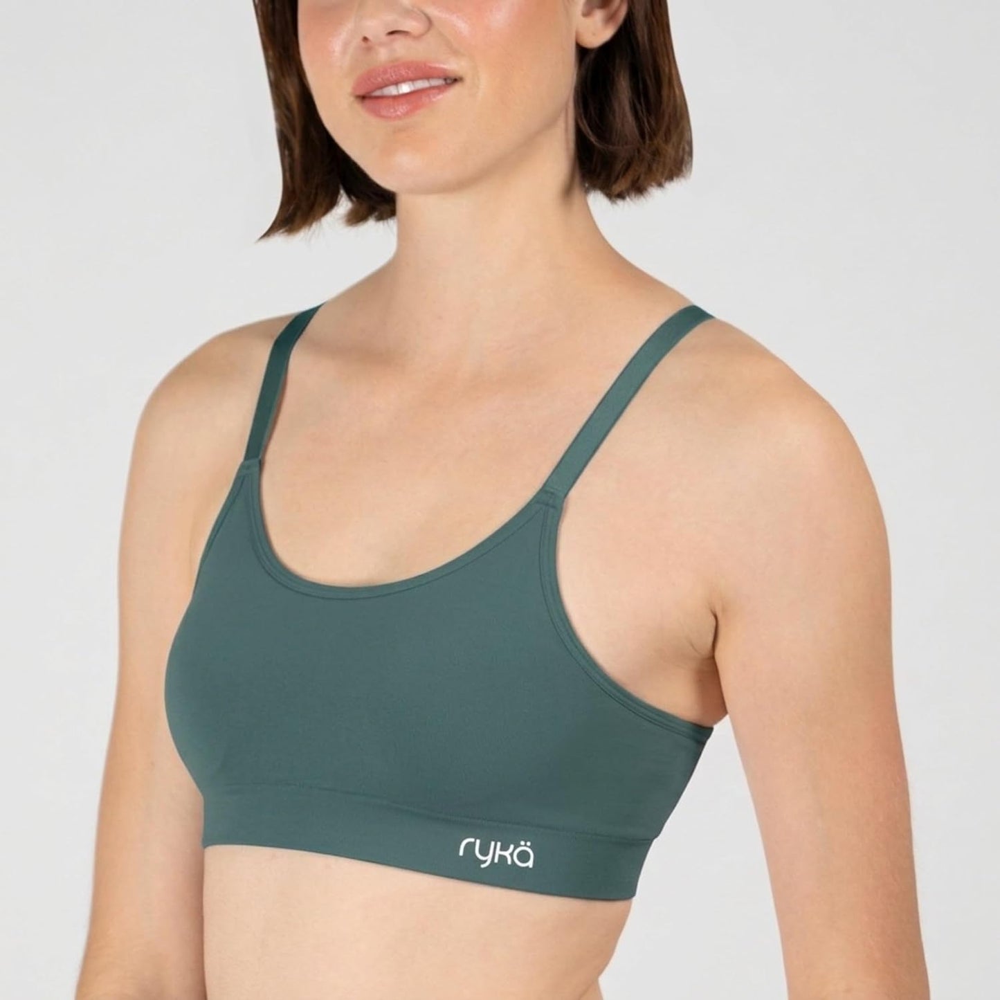 Ryka Women's Katharina Seamless Yoga Racerback Sports Bra, Sostén Deportivo, Removable Pads, 3 Pack