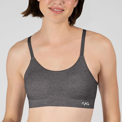 Ryka Women's Katharina Seamless Yoga Racerback Sports Bra, Sostén Deportivo, Removable Pads, 3 Pack
