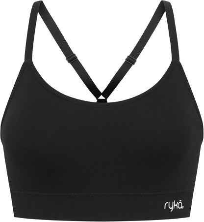 Ryka Women's Katharina Seamless Yoga Racerback Sports Bra, Sostén Deportivo, Removable Pads, 3 Pack