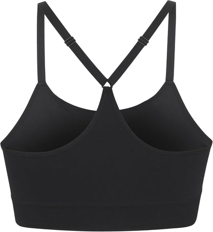 Ryka Women's Katharina Seamless Yoga Racerback Sports Bra, Sostén Deportivo, Removable Pads, 3 Pack