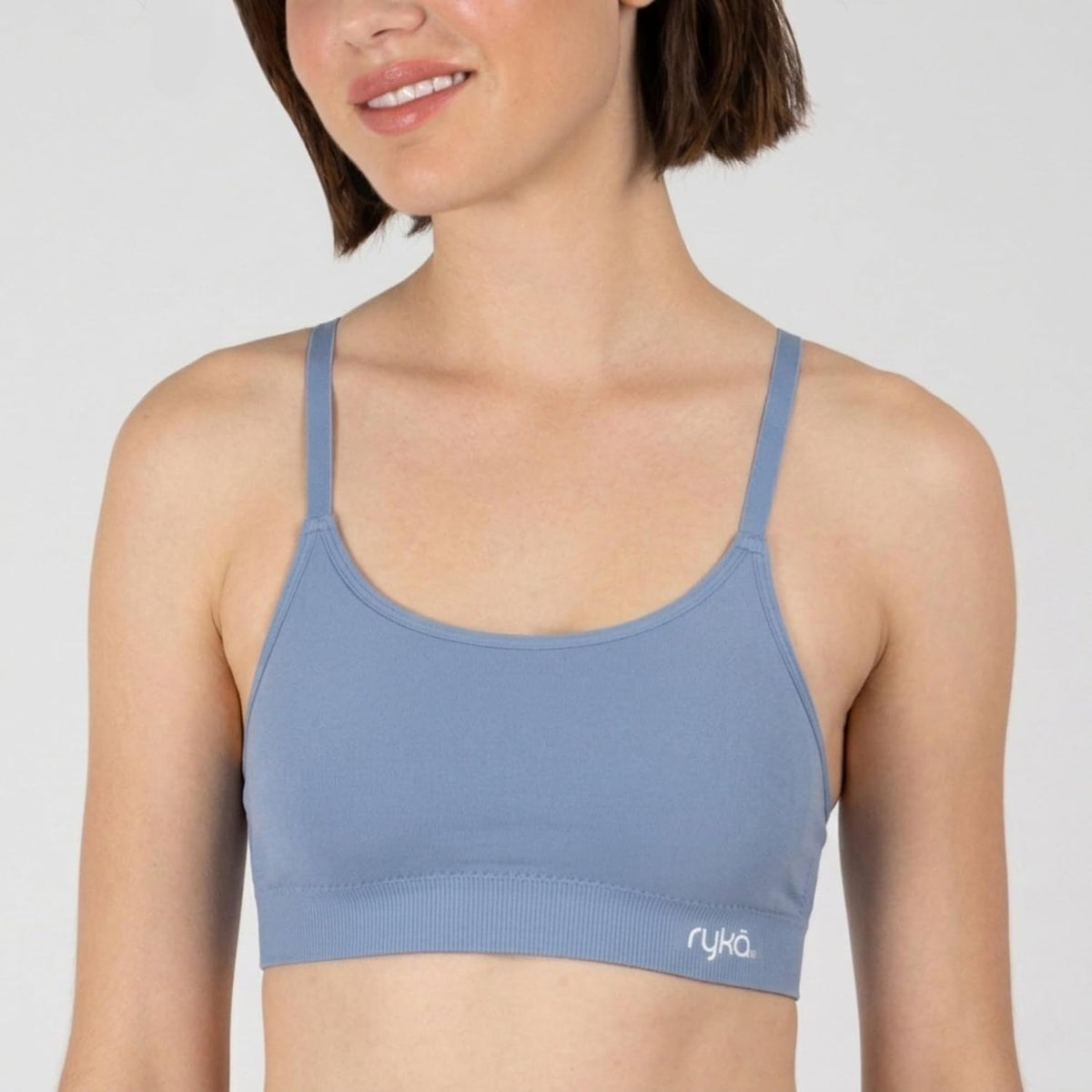 Ryka Women's Katharina Seamless Yoga Racerback Sports Bra, Sostén Deportivo, Removable Pads, 3 Pack