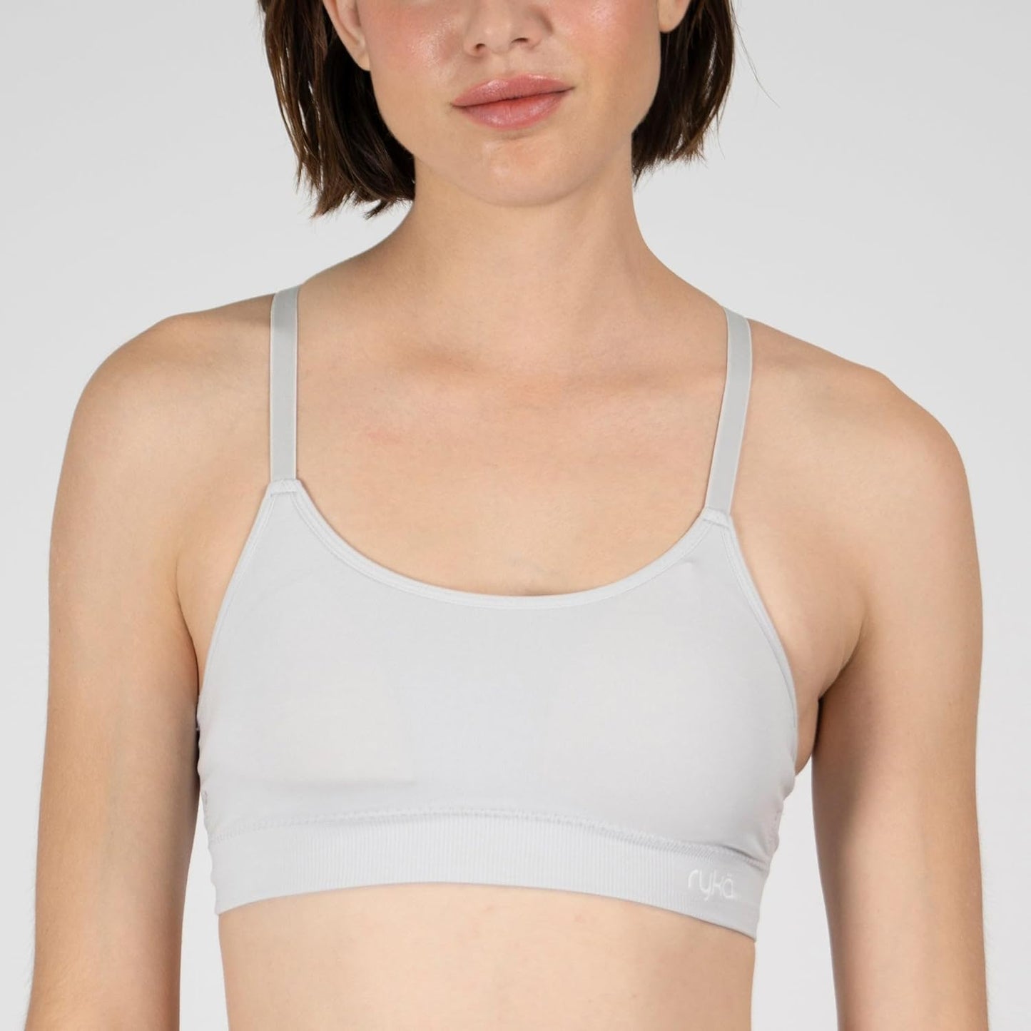 Ryka Women's Katharina Seamless Yoga Racerback Sports Bra, Sostén Deportivo, Removable Pads, 3 Pack