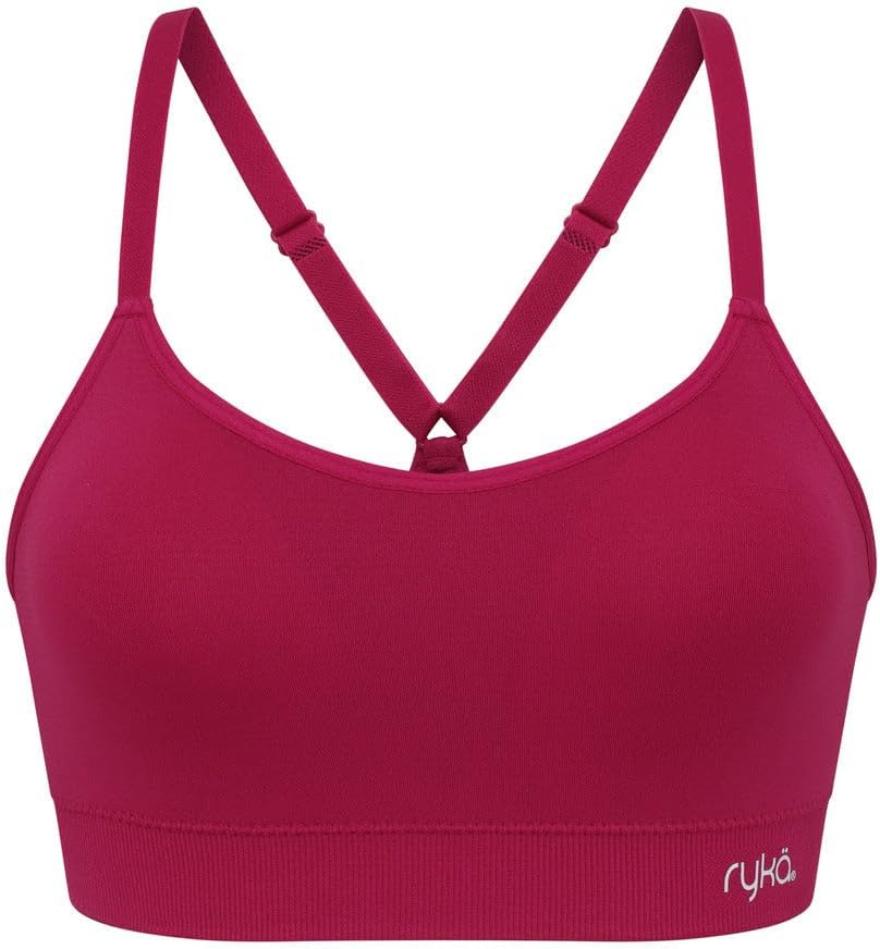 Ryka Women's Katharina Seamless Yoga Racerback Sports Bra, Sostén Deportivo, Removable Pads, 3 Pack
