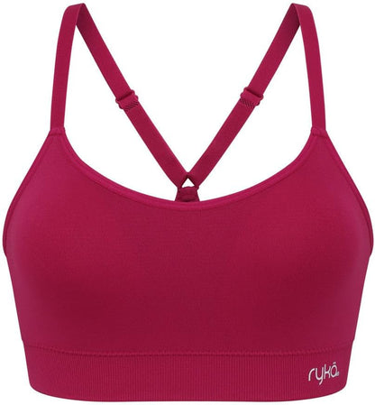 Ryka Women's Katharina Seamless Yoga Racerback Sports Bra, Sostén Deportivo, Removable Pads, 3 Pack