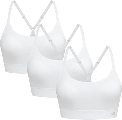 Ryka Women's Katharina Seamless Yoga Racerback Sports Bra, Sostén Deportivo, Removable Pads, 3 Pack