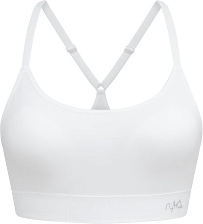 Ryka Women's Katharina Seamless Yoga Racerback Sports Bra, Sostén Deportivo, Removable Pads, 3 Pack