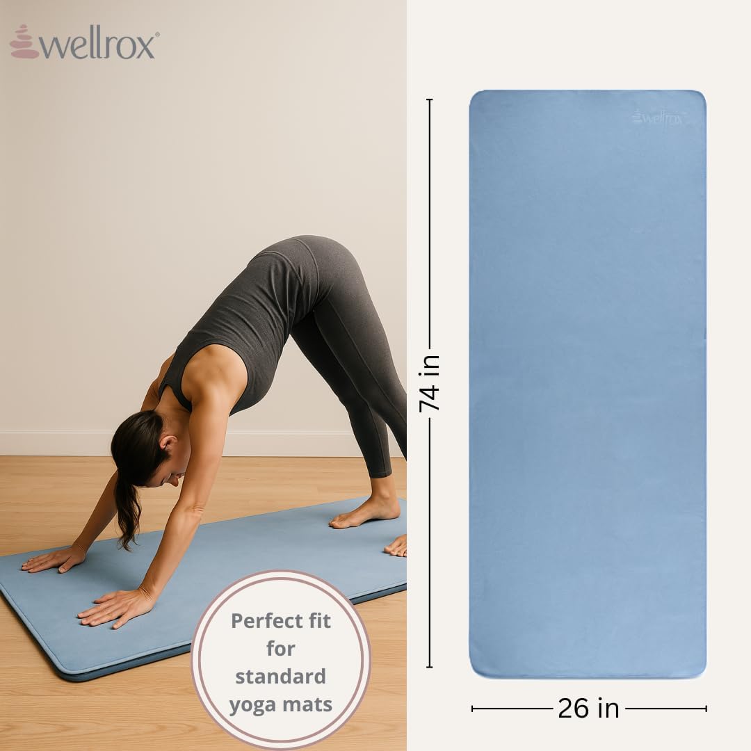 Microfiber Yoga Mat Towel with Grip – Ultra Absorbent, Super Soft, and Quick Dry Hot Yoga Towel Non Slip for Pilates, Bikram, and Fitness Workouts (74” x 26”, Pink)