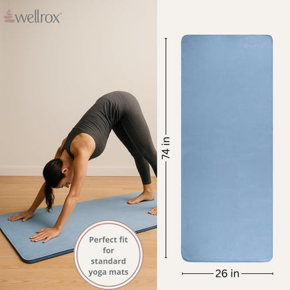 Microfiber Yoga Mat Towel with Grip – Ultra Absorbent, Super Soft, and Quick Dry Hot Yoga Towel Non Slip for Pilates, Bikram, and Fitness Workouts (74” x 26”, Pink)
