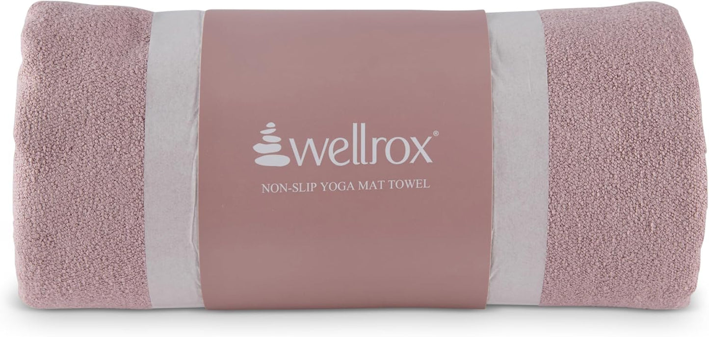 Microfiber Yoga Mat Towel with Grip – Ultra Absorbent, Super Soft, and Quick Dry Hot Yoga Towel Non Slip for Pilates, Bikram, and Fitness Workouts (74” x 26”, Pink)