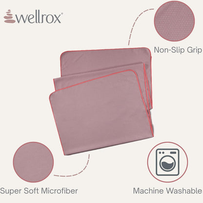 Microfiber Yoga Mat Towel with Grip – Ultra Absorbent, Super Soft, and Quick Dry Hot Yoga Towel Non Slip for Pilates, Bikram, and Fitness Workouts (74” x 26”, Pink)
