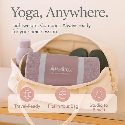 Microfiber Yoga Mat Towel with Grip – Ultra Absorbent, Super Soft, and Quick Dry Hot Yoga Towel Non Slip for Pilates, Bikram, and Fitness Workouts (74” x 26”, Pink)
