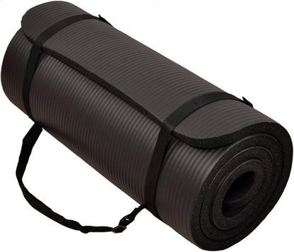 BalanceFrom Yoga Mat, 1-Inch Extra Thick High Density Exercise Mat, Anti-Tear Exercise Yoga Mat with Carrying Strap, Suitable for Various Yoga Exercises, Multiple Colors