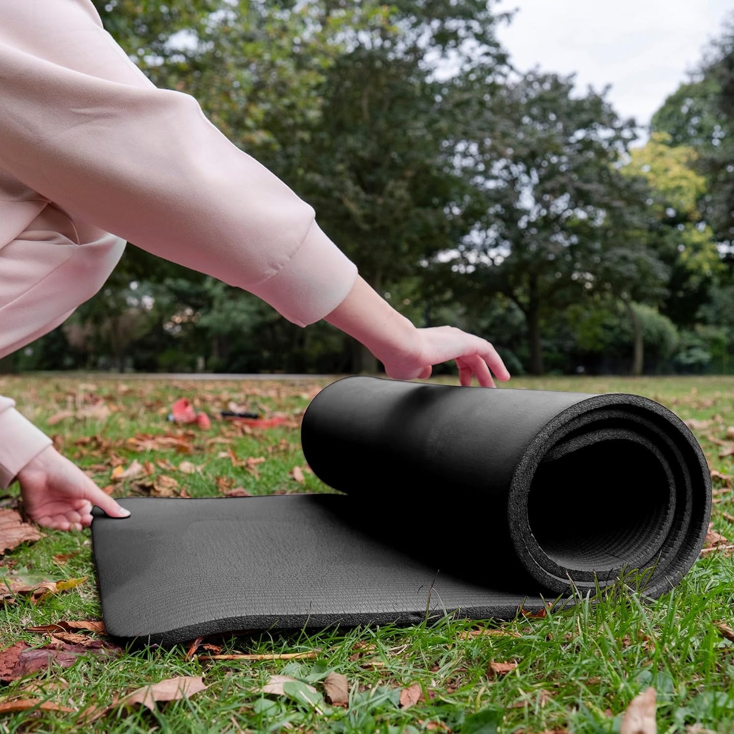 BalanceFrom Yoga Mat, 1-Inch Extra Thick High Density Exercise Mat, Anti-Tear Exercise Yoga Mat with Carrying Strap, Suitable for Various Yoga Exercises, Multiple Colors