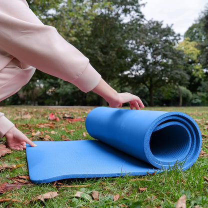 BalanceFrom Yoga Mat, 1-Inch Extra Thick High Density Exercise Mat, Anti-Tear Exercise Yoga Mat with Carrying Strap, Suitable for Various Yoga Exercises, Multiple Colors