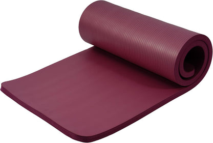 BalanceFrom Yoga Mat, 1-Inch Extra Thick High Density Exercise Mat, Anti-Tear Exercise Yoga Mat with Carrying Strap, Suitable for Various Yoga Exercises, Multiple Colors