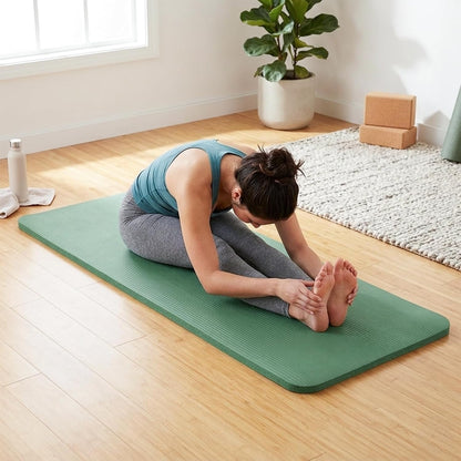 BalanceFrom Yoga Mat, 1-Inch Extra Thick High Density Exercise Mat, Anti-Tear Exercise Yoga Mat with Carrying Strap, Suitable for Various Yoga Exercises, Multiple Colors