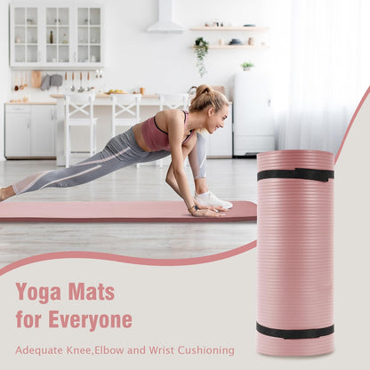 BalanceFrom Yoga Mat, 1-Inch Extra Thick High Density Exercise Mat, Anti-Tear Exercise Yoga Mat with Carrying Strap, Suitable for Various Yoga Exercises, Multiple Colors