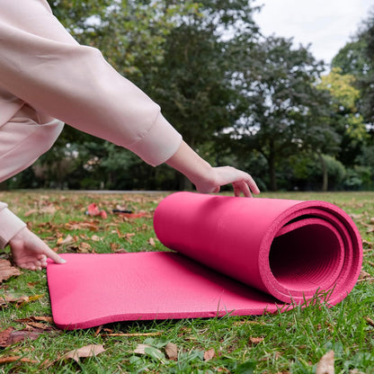 BalanceFrom Yoga Mat, 1-Inch Extra Thick High Density Exercise Mat, Anti-Tear Exercise Yoga Mat with Carrying Strap, Suitable for Various Yoga Exercises, Multiple Colors