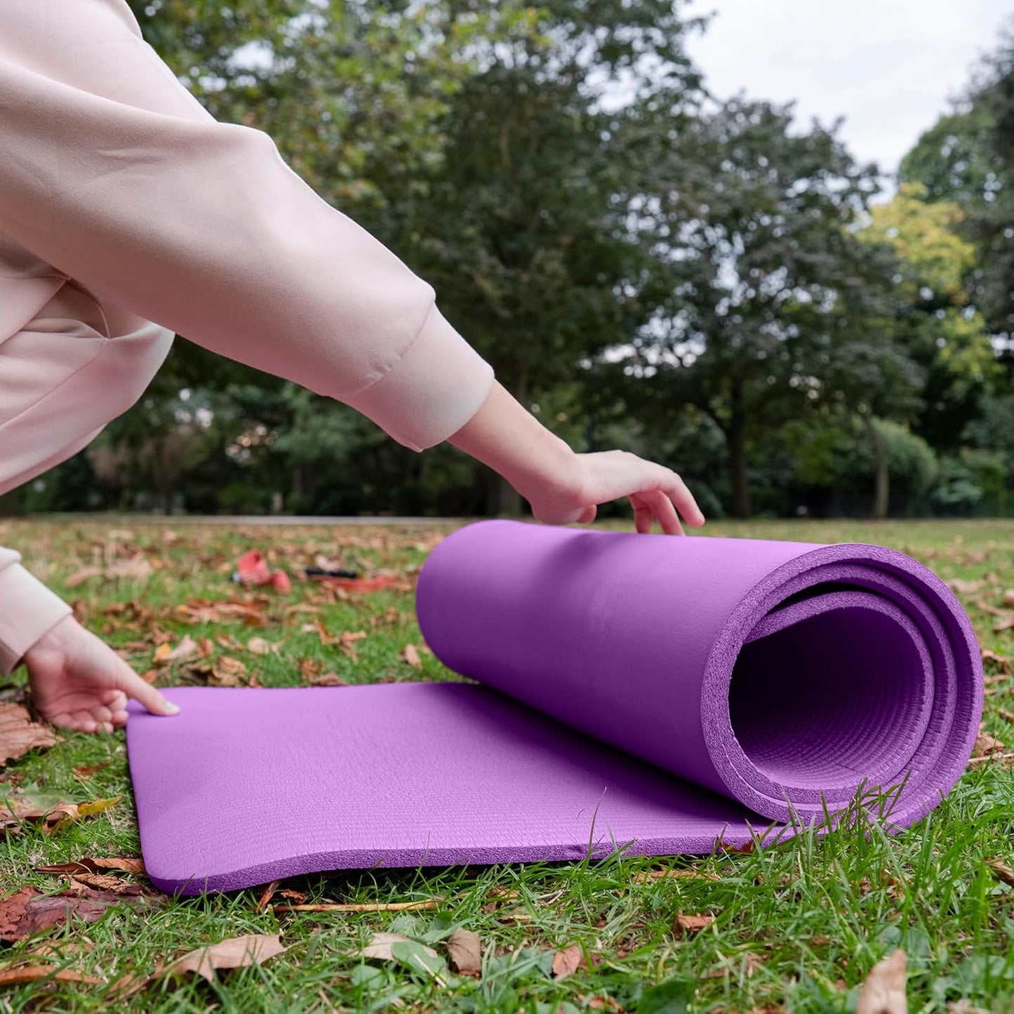BalanceFrom Yoga Mat, 1-Inch Extra Thick High Density Exercise Mat, Anti-Tear Exercise Yoga Mat with Carrying Strap, Suitable for Various Yoga Exercises, Multiple Colors