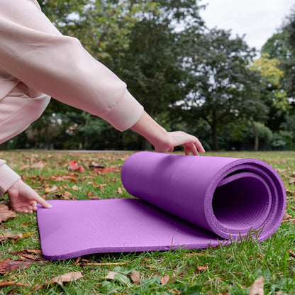 BalanceFrom Yoga Mat, 1-Inch Extra Thick High Density Exercise Mat, Anti-Tear Exercise Yoga Mat with Carrying Strap, Suitable for Various Yoga Exercises, Multiple Colors