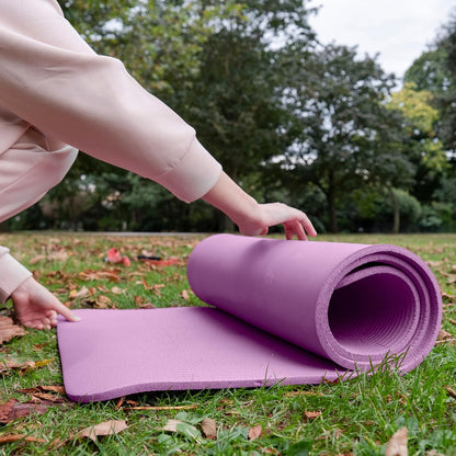 BalanceFrom Yoga Mat, 1-Inch Extra Thick High Density Exercise Mat, Anti-Tear Exercise Yoga Mat with Carrying Strap, Suitable for Various Yoga Exercises, Multiple Colors