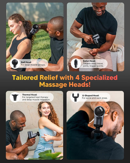 Mini Massage Gun, Deep Tissue Percussion Massager Back Pain Relief