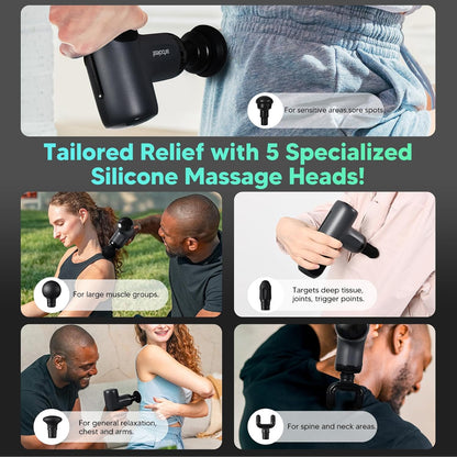 Mini Massage Gun, Deep Tissue Percussion Massager Back Pain Relief