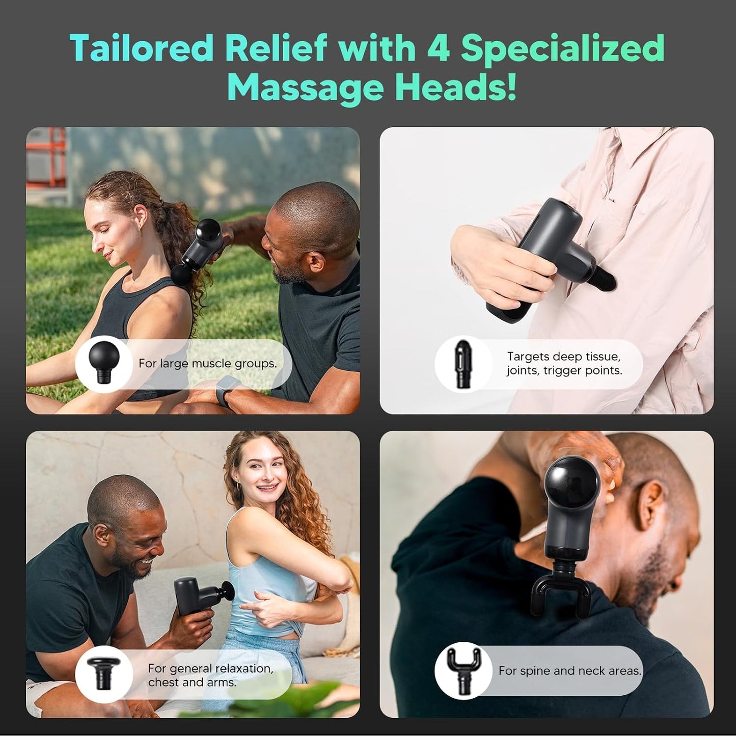 Mini Massage Gun, Deep Tissue Percussion Massager Back Pain Relief