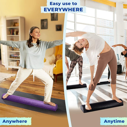 High-Density EPP Half Round Back Roller Foam, Exercise Foam Roller for Yoga, Pilates & Stretching - 12, 18, 24, 36 inch