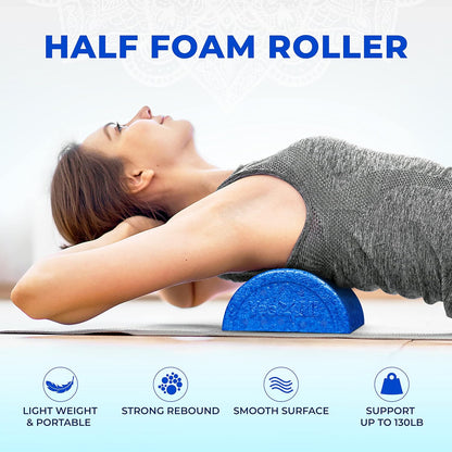 High-Density EPP Half Round Back Roller Foam, Exercise Foam Roller for Yoga, Pilates & Stretching - 12, 18, 24, 36 inch
