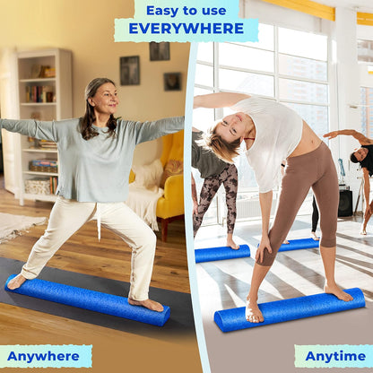 High-Density EPP Half Round Back Roller Foam, Exercise Foam Roller for Yoga, Pilates & Stretching - 12, 18, 24, 36 inch