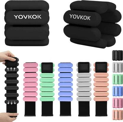 Wrist Weights, Silicone Adjustable Ankle Weights for Women Men - Strengthen Arms and Legs Ideal for for Home Gym Workout, Running, Yoga, Pilates, Barre, Exercise, Strength Training