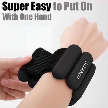 Wrist Weights, Silicone Adjustable Ankle Weights for Women Men - Strengthen Arms and Legs Ideal for for Home Gym Workout, Running, Yoga, Pilates, Barre, Exercise, Strength Training