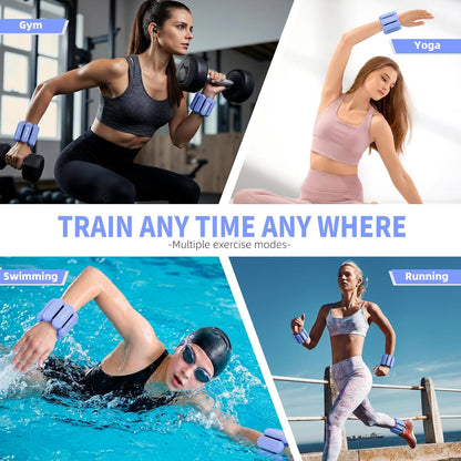 Wrist Weights, Silicone Adjustable Ankle Weights for Women Men - Strengthen Arms and Legs Ideal for for Home Gym Workout, Running, Yoga, Pilates, Barre, Exercise, Strength Training
