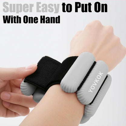 Wrist Weights, Silicone Adjustable Ankle Weights for Women Men - Strengthen Arms and Legs Ideal for for Home Gym Workout, Running, Yoga, Pilates, Barre, Exercise, Strength Training