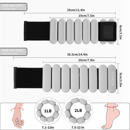 Wrist Weights, Silicone Adjustable Ankle Weights for Women Men - Strengthen Arms and Legs Ideal for for Home Gym Workout, Running, Yoga, Pilates, Barre, Exercise, Strength Training