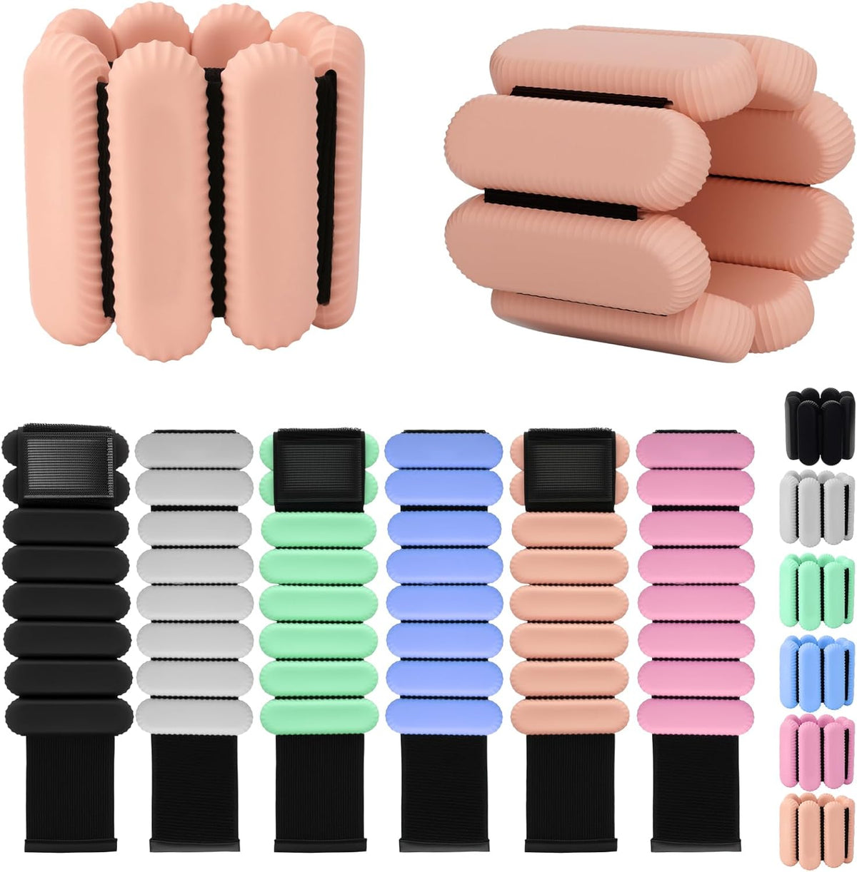Wrist Weights, Silicone Adjustable Ankle Weights for Women Men - Strengthen Arms and Legs Ideal for for Home Gym Workout, Running, Yoga, Pilates, Barre, Exercise, Strength Training