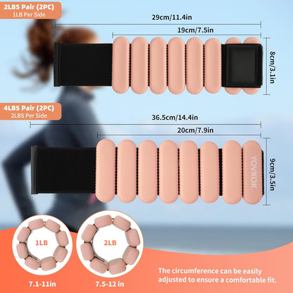 Wrist Weights, Silicone Adjustable Ankle Weights for Women Men - Strengthen Arms and Legs Ideal for for Home Gym Workout, Running, Yoga, Pilates, Barre, Exercise, Strength Training